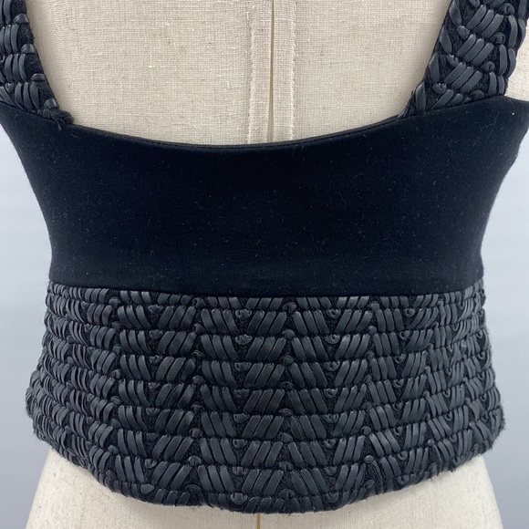 Bebe Halter Crop Top with Vegan Leather trim - Medium - Picture 7 of 15
